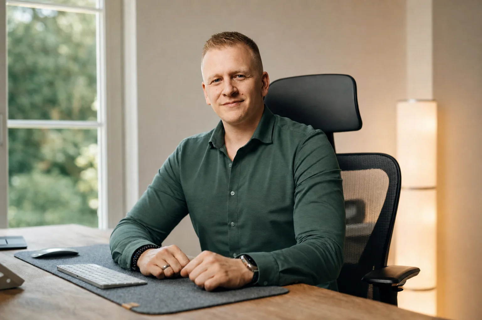 Patrick Ernst in einer hellen Arbeitssituation